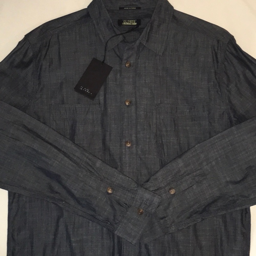 NWT Closed Chambray Stamford Shirt Dark Blue, L - Picture 7 of 13